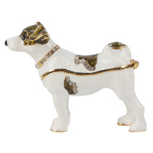 Sieradendoos met scharnierend deksel, decoratieve doos met scharnierend deksel voor het bewaren van ringen en oorbellen, handbeschilderde doos met