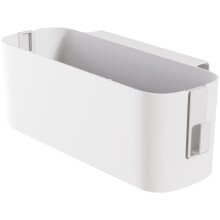 Bedside Storage Organizer with MultiPocket and Side Hooks for Dorm Bunk Beds No Drilling White