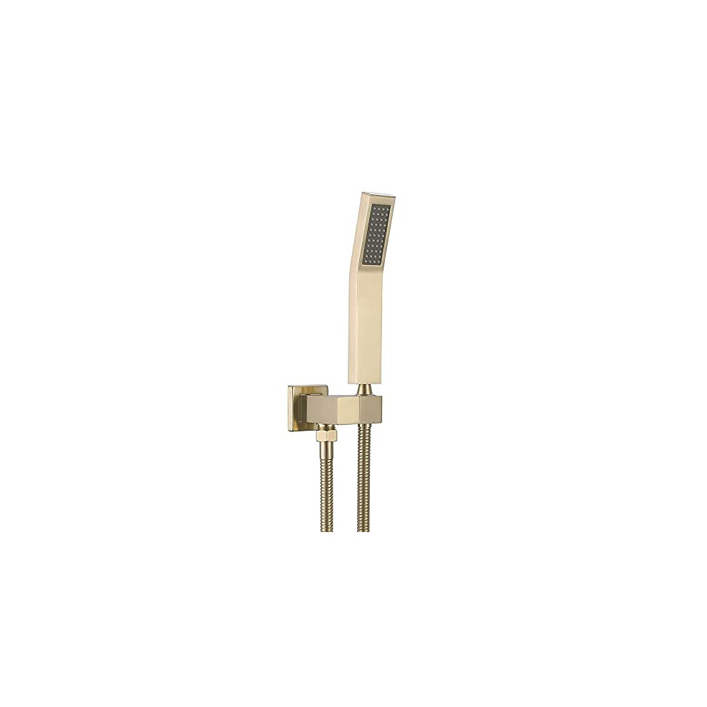 Handheld Shower Head Set With Shower Hose And Holder Bracket Replacement Wall Mount Brushed Gold Finish 9382693548146