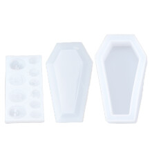 Set da 3 stampi in silicone per Halloween a forma di bara scheletrica