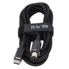 Cavo di ricarica per laptop da USB C a DC 7,4x5,0mm 100W in nylon intrecciato, alimentatore rapido con chip PD E Mark, design adatto ai viaggi,