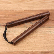 (A) 27cm Solid Wood Double Stick Red Sandalwood Double Cut Stick Rope Practical Performance