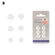 (White) Bowers & Wilkins PI8 Replacement Silicone Ear Tips, 6-Pack (3 Sizes)