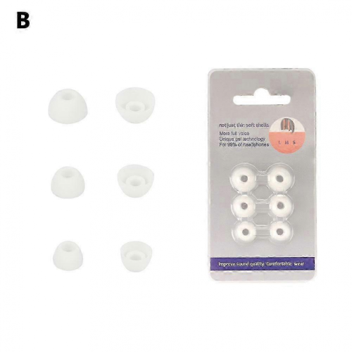 (White) Bowers & Wilkins PI8 Replacement Silicone Ear Tips, 6-Pack (3 Sizes)