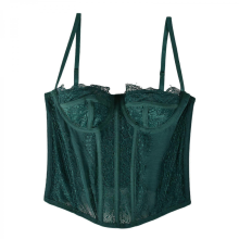 (Green, S) Top modellante da donna in pizzo senza maniche, bianco, taglia XL