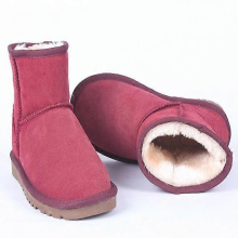 (wine red, 39) Stivali da neve da donna in vera pelle, caldi stivaletti invernali alla caviglia con spessa imbottitura in peluche