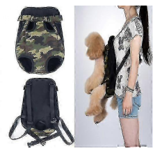 (Camouflage, L) Adjustable Pet Backpack Carrier for Small Dogs with Legs Outstretched