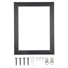 Cornice flottante con tela inclusa, cornice aperta in legno di recupero rustico senza vetro né retro, finitura naturale venatura del legno,