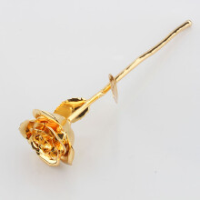 Goldene Blume der Liebe, handgefertigte echte Rose in edler Goldoptik, ewig haltbare Rose mit Echtheitszertifikat für Feierlichkeiten.