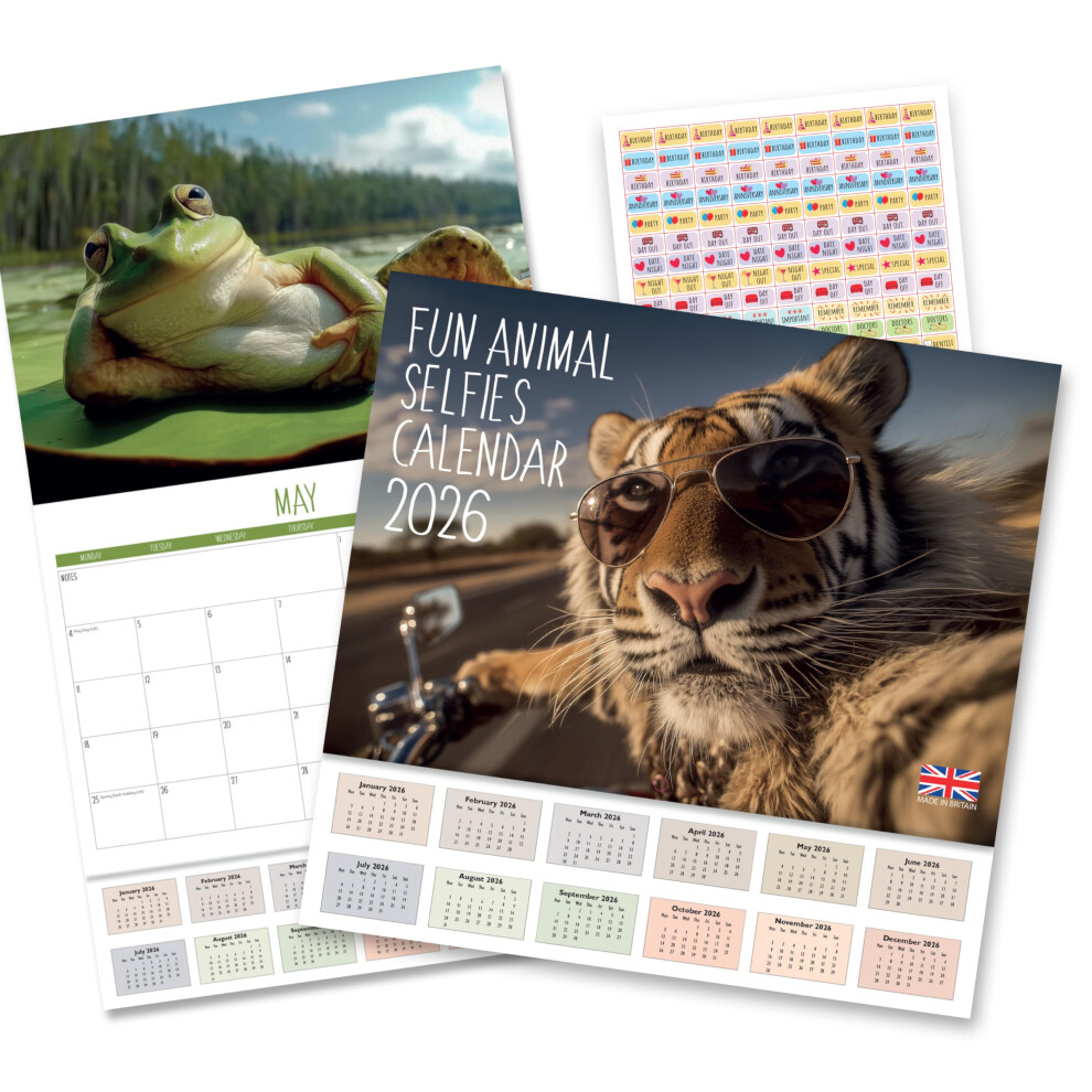 Calendar 2026 Uk - Animal Selfies 2026 Calendar UK