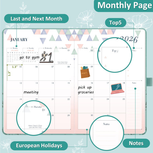 Diary 2026 - A5 Diary 2026 Week to view, from Janu 2
