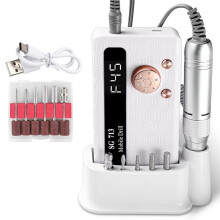 High-Speed Cordless Nail Drill Electric Nail Remover and Nail Grinder High-Speed Nail Grinder Nail Polisher White