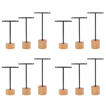 Espositore per Orecchini con Barra A T da 12 Pezzi con Supporto per Gioielli con Base In Legno Organizzatore di Gioielli da Appendere per Oggetti di
