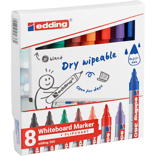 edding 360 whiteboard marker set - multi-coloured 1