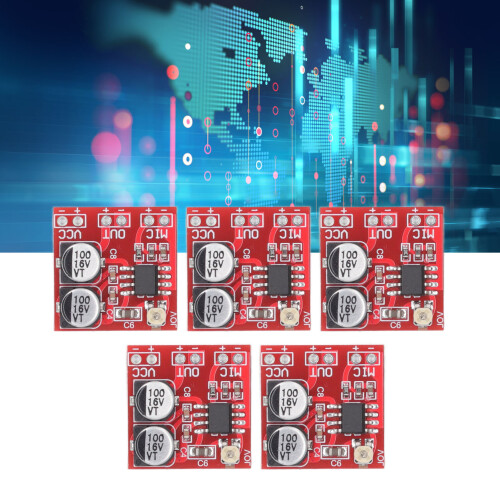 5Pcs Adjustable Gain Electret Mic Amp Module LM386 20x‑200x
