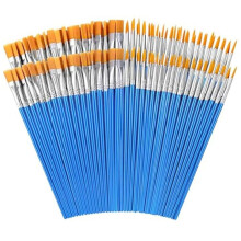 Small Paint Brushes,160 Pcs Nylon Hair Paint Brushes with Flat & Round Pointed Acrylic Paint Brushes Set