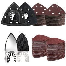 124 Pcs Oscillating Tool Sanding Pad Kit 2Pcs 3-1/2 Inch Triangle Sanding Pads 2Pcs Fingertip Sand Pad 120Pcs Sandpaper