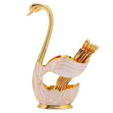 Swan Fruit Scoop Holder and Coffee Spoon Stand with Unique Swan Design and Mirror Polished Finish