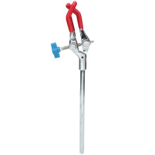 Morsetto da laboratorio a 3 punte con clip per dita, estensione girevole regolabile, morsetto per provette con punte rivestite in plastica, porta