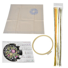 Kit de bastidores de bordado ajustáveis, duráveis e resistentes, com material flexível e versátil, ideal para iniciantes. Inclui instruções