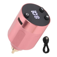 Fonte de alimentação portátil leve para tatuagem, com voltagem ajustável e visor LCD, sem fio, com autonomia de até 4 horas e interface RCA