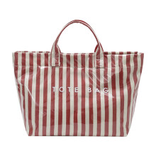 Moderne Shopper-Tasche im Farbblock-Design, transparente-Rot