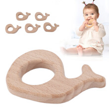 5 Stück Baby-Holzbeißringe Buche Ungiftig Robus Snail DIY Schmuckzubehör