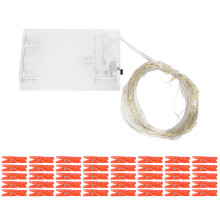 Battery Operated Fairy Lights, Decorative Indoor Outdoor Lights with 40 Warm White Micro Led String Lights, Flexible Tube for Multiple Installation