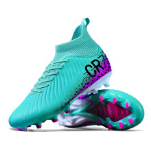 (222-C-Moon, 36) Soccer Shoes for Men Cleats Mid-top Non-Slip FG/TF Football Boots Chuteira Campo High-quality Match Sneakers Futsal Indoor