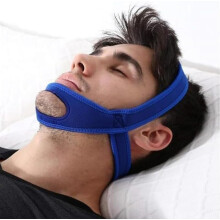 Snoring Chin Strap Blue Adjustable Breathable Anti Snoring Jaw Strap for Men and Women Sleeping