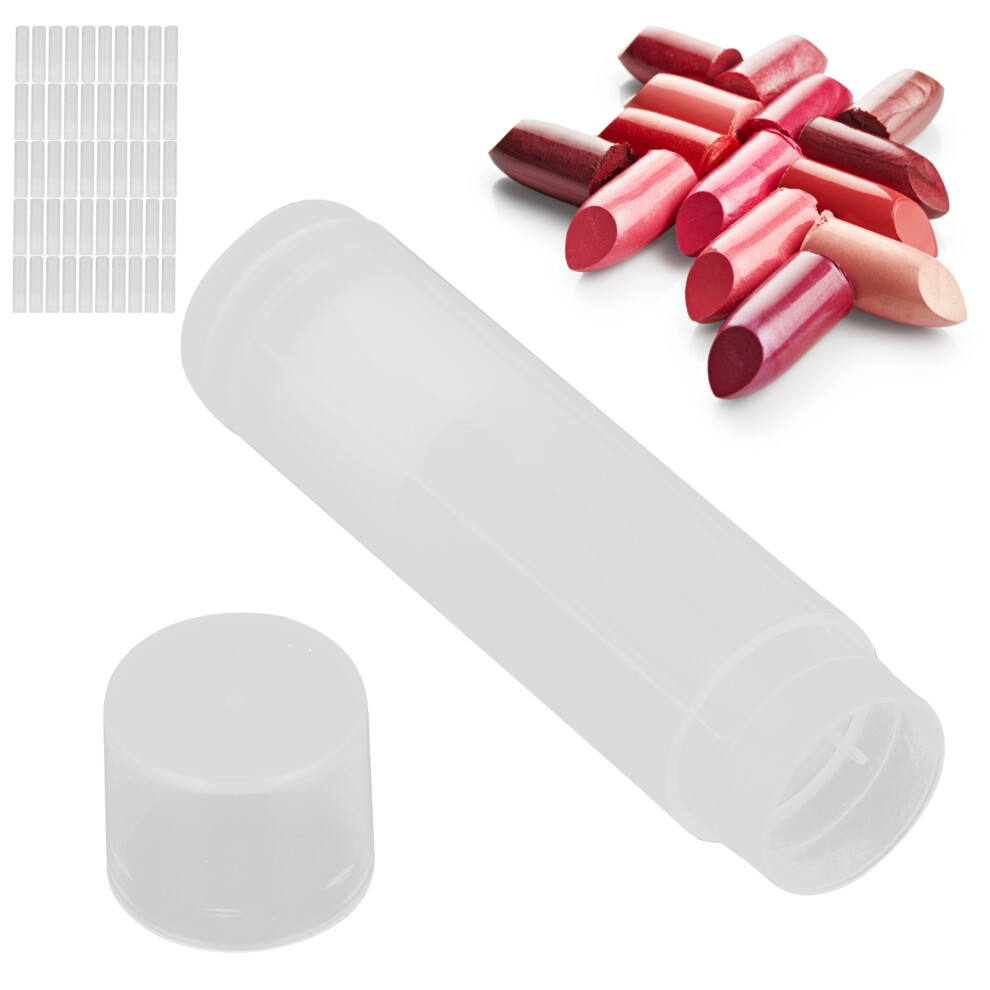 50pcs 5ml Translucent DIY Lipstick Tube Kit Empty Lip Balm Containers