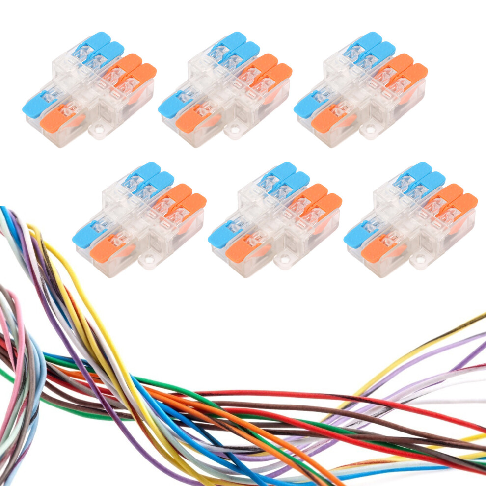 10Pcs Quick Terminal Connectors 2 In 4 Out 0.5-6Mmâ² 41A 450V For Diy Wiring 3221377369447