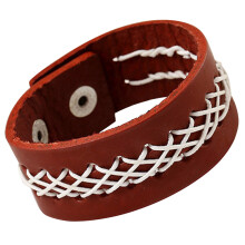 Bracelet manchette en cuir véritable, style punk et rétro, fait main, large et ajustable, pour homme et femme. Style vintage.