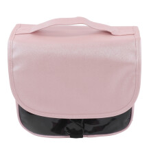 Nécessaire de viagem feminina, bolsa de cosméticos portátil em material durável com compartimentos removíveis, organizador de maquiagem em couro