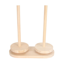 Garendispenser met dubbele spoel, haaknaalddispenser met ingebouwde spindel, houten garenhouder voor soepele garenafgifte, garen