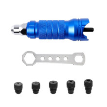 Aluminum Alloy Cordless Electric Rivet Nut Gun Tool Set Attachments 3/32in 1/8in 5/32in 1/4in DIY Hex Shank Nozzles