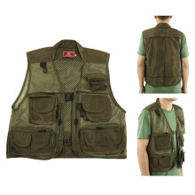 MultiPocket Breathable Fishing Vest XL, Adjustable, Nylon Polyester