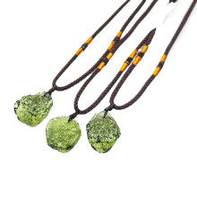 Naturally Occurring Tektite, Highly Valuable and Collectible Meteorite Crystal, Green Glass Moldavite Rough Pendant for Chakras Crown Third Eye, Ideal
