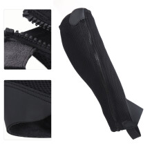 2pcs Black Mesh Equestrian Half Chaps for Kids, Sizes CM & CL