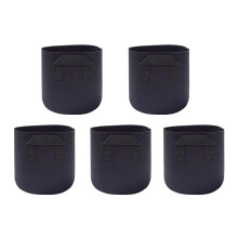 5 Pack 5 Gallon Grow Bags with Heavy Duty Handles, Breathable Fabric Pots for Vegetables Flowers