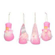 Plush Doll Decoration Tree Hanging Ornament Christmas Faceless Gnome Festive Atmosphere Pink Theme Ideal Present Realistic Design Home Pendant