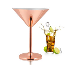 Modern Martini Glasses Stainless Steel Rustproof Hand Polished Finish for Outdoor Picnic Poolside Beach
