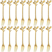 16 Pcs Stainless Steel Appetizer Forks Gold Dessert Forks Luxury Mirror Finish for Party Wedding