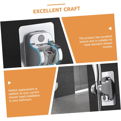 Shower Head Bracket No Drill Wall Mount Holder For Shower Nozzle Adjustable Angle Durable Sturdy Design Easy Installation 2