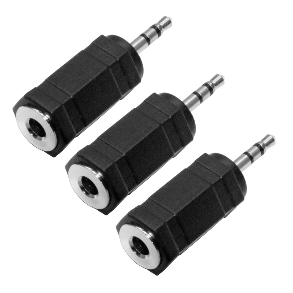 2.5Mm To 3.5Mm Audio Adapter Set, Male To Female Stereo Converter, 3Pack Clear Sound Black 9044945413151