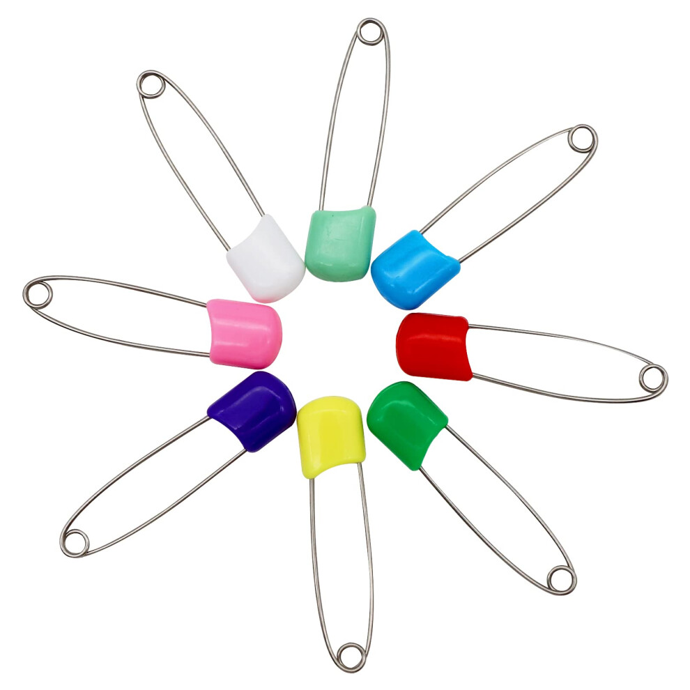 Nappy Pins Safety Lock Diaper Pins Plastic Head Hold Clip Locking Cloth Bib Diapers Pins 55Mm Durable Head Fasteners With Safety Lock Closures, Ideal Rowwait