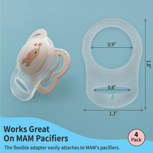 Pacifier Adapter Rings - Silicone Adapter for Pacifier Holder and Clip MAM-Compatible 1