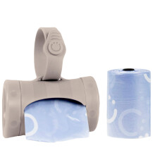 Ubbi Retractable On-the-Go Bag Dispenser for Baby Travel, Diaper Bag Accessory Must Have for Newborns, Helpful Baby Accessory, Taupe