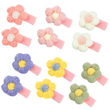 12Pcs Baby Hair Clips Flower Plush Hairpin Non Slip Baby Hair Clip Cute Small Plush Hair Accessories for Baby Girls Infant Toddlers Kid