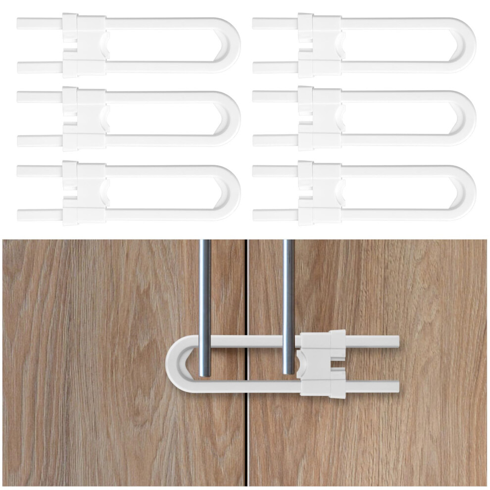 Vicloon Sliding Cabinet Locks, 6 Pcs Child Proof Cabinet Cupboard Lock Latch,